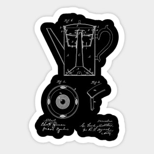 Coffee Pot Vintage Patent Hand Drawing Sticker